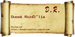 Dusek Rozália névjegykártya