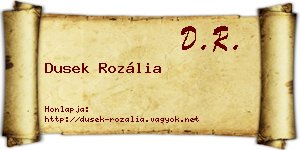 Dusek Rozália névjegykártya